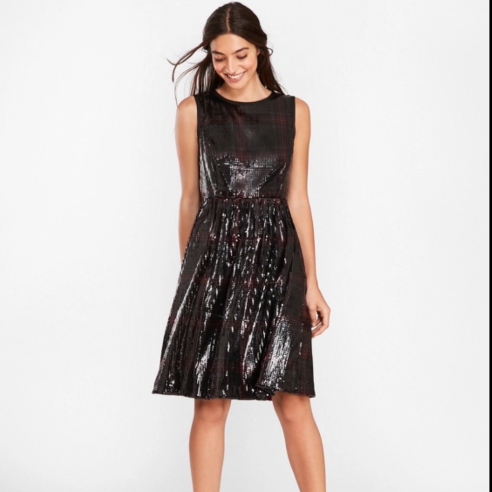 Brooks Brothers the Red Fleece Sequined Plaid Dress